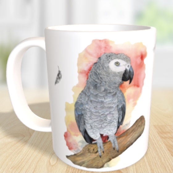 Tasse Graupapagei Poppy – Bild 3