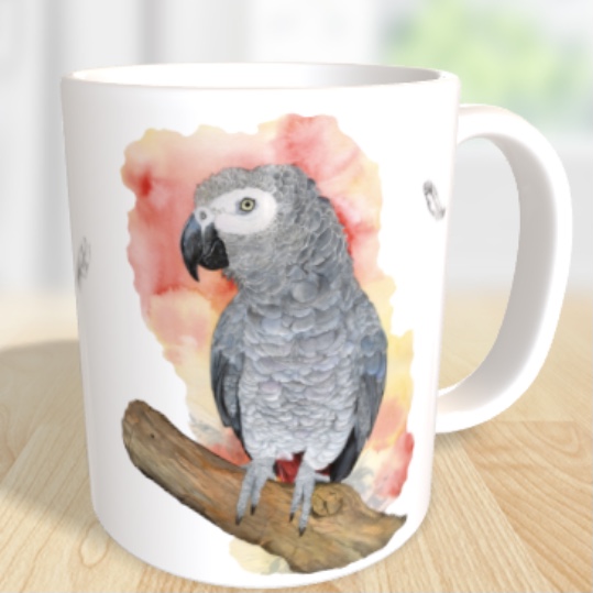 Tasse Graupapagei Poppy – Bild 2